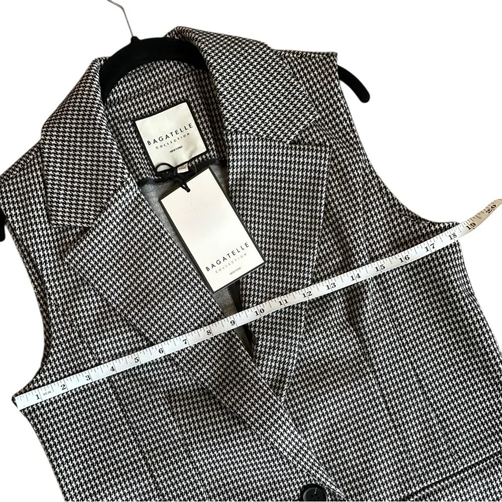 Bagatelle Black and White Houndstooth Vest - Picture 9 of 14